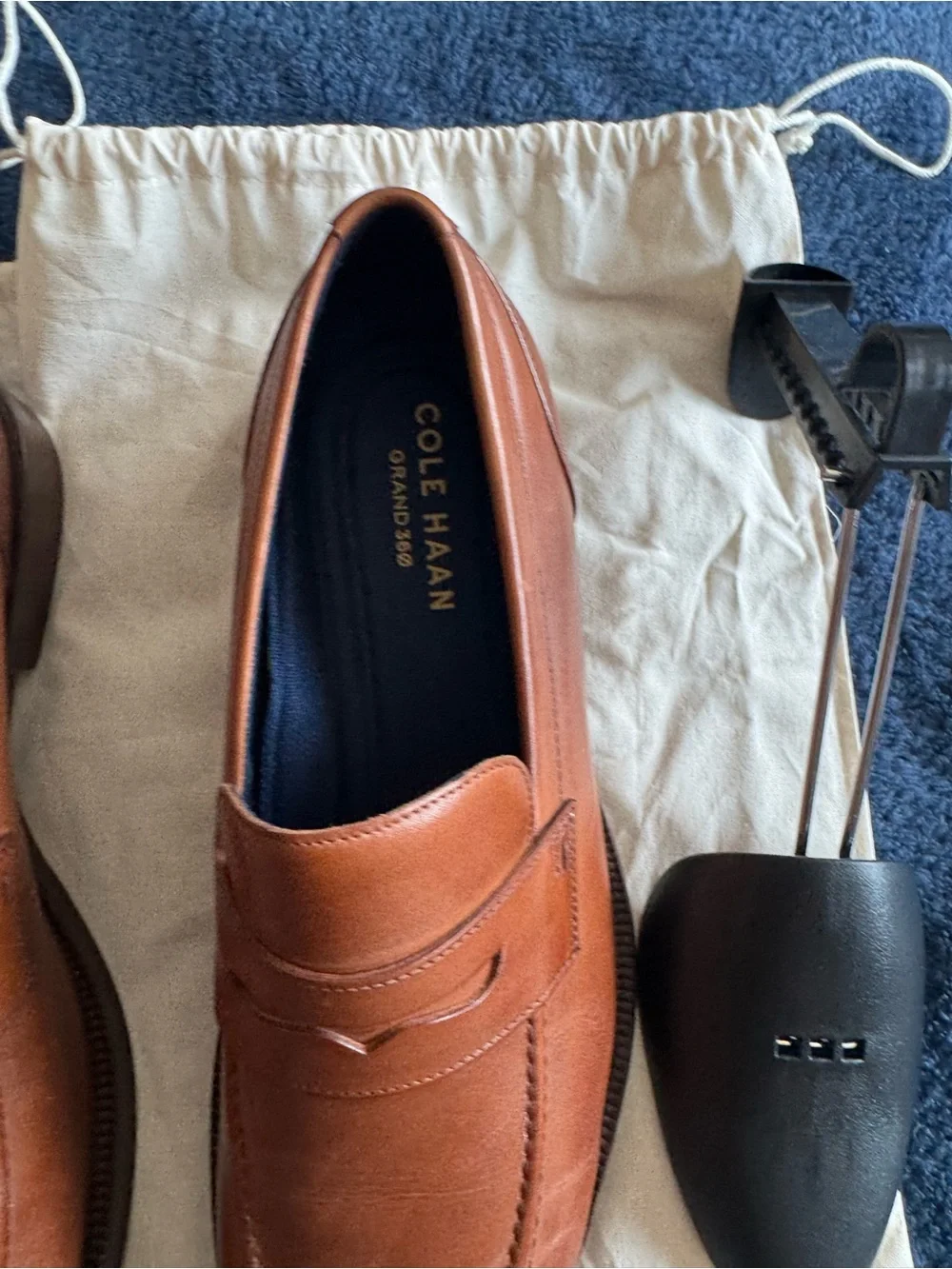 Cole Haan Men’s Brown  Leather Carney Penny Loafers